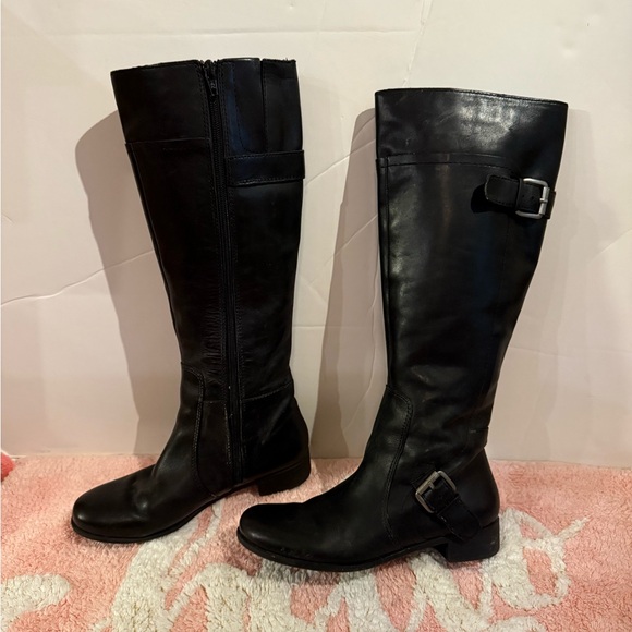 Leather Upper Nine West vintage America boots 5.5 leather upper, used condition - Picture 1 of 15